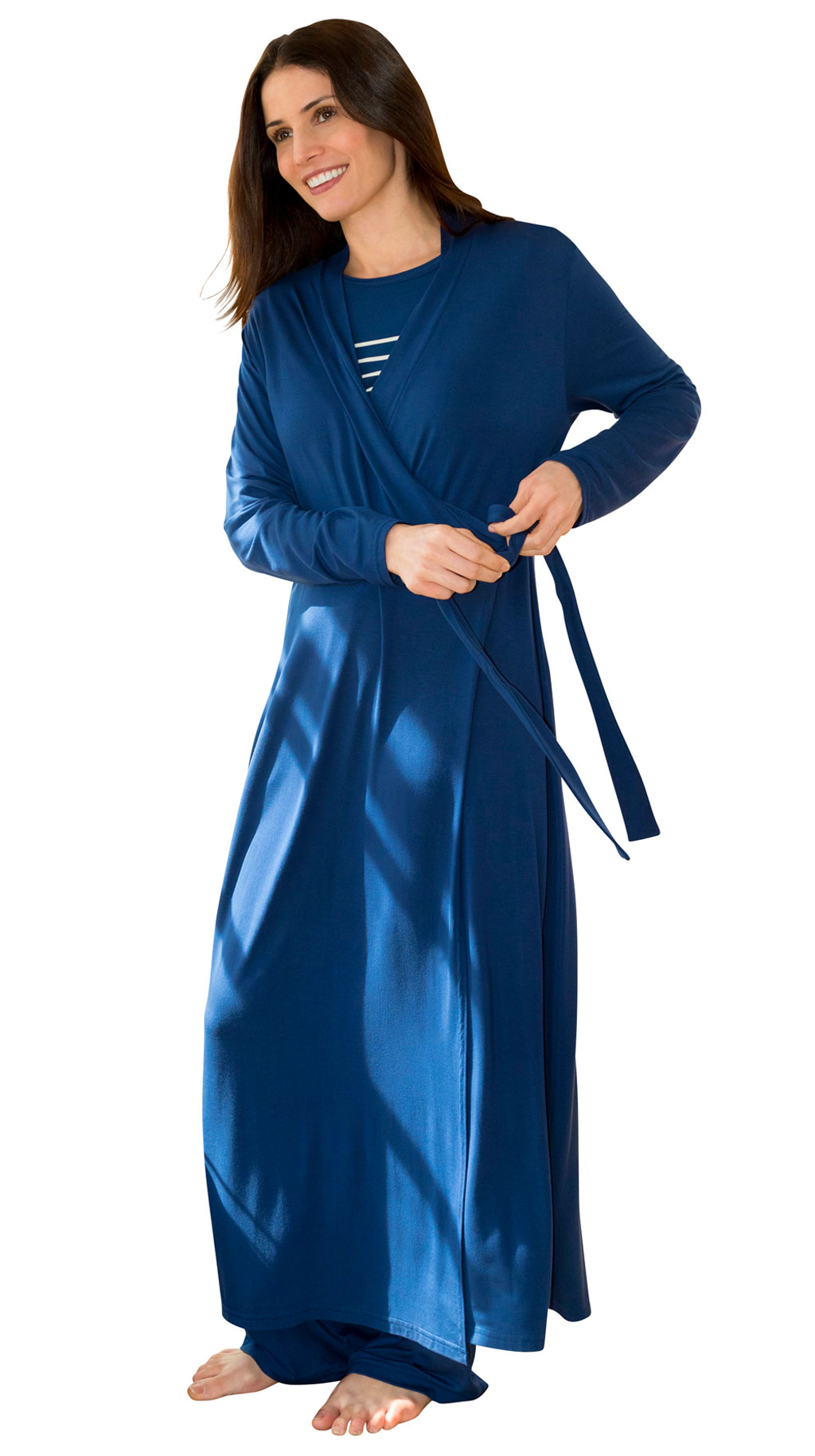 Women's Solid Long Wrap Robe | Shadowline Lingerie