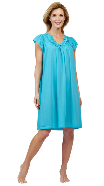 Women's Super Plus Size Silky Ballet Nightgown With Lace #6062XX
