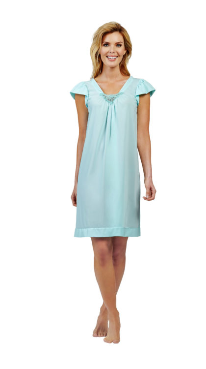 Short Length Ladies Plain Satin Night Dress, Size: S-XL