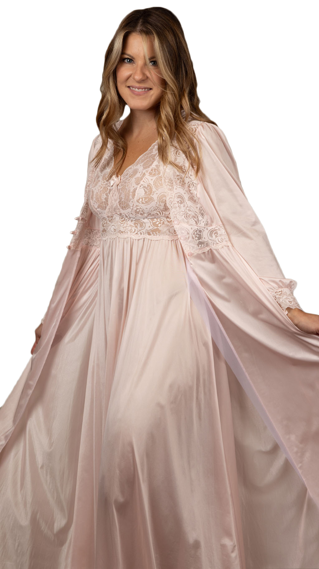 White Bridal Peignoir Set Sexy Nightgown and Robe Wedding Night
